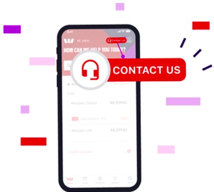 Contact us in the Westpac app